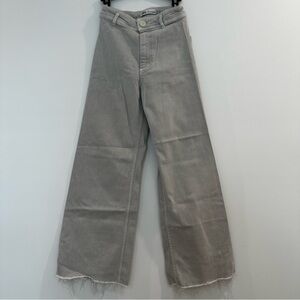 Zara Gray Flare Wide-Leg Jeans